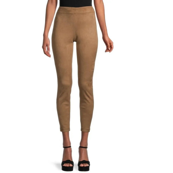 Max Studio NWT Camel Vicuna Faux Suede Leggings Size S - Picture 1 of 5